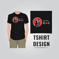 sauver le chien t shirt design illustration vectorielle vecteur