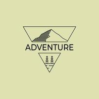 aventure en montagne dessin au trait logo illustration de conception vectorielle vecteur