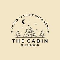 cabine logo minimaliste vecteur ligne art design illustration