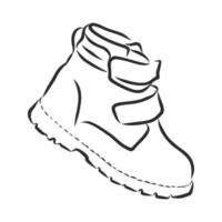 croquis de vecteur de chaussures pour enfants