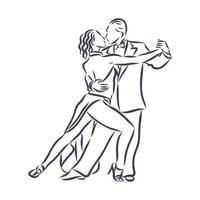 croquis de vecteur de tango