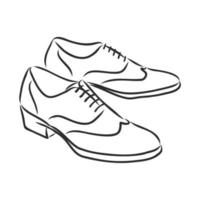 croquis de vecteur de chaussures pour hommes