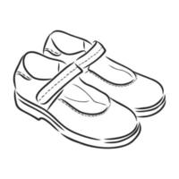 croquis de vecteur de chaussures pour enfants