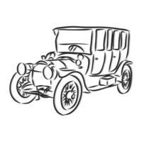 croquis de vecteur de voiture rétro