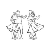 croquis de vecteur de danse folklorique