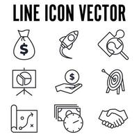 les éléments commerciaux et financiers définissent le modèle de symbole d'icône pour l'illustration vectorielle du logo de la collection de conception graphique et web vecteur