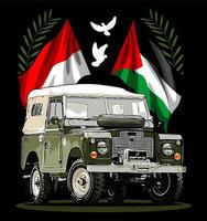 voiture suv classique avec palestine vecteur