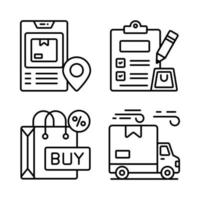 shopping et e-commerce, illustration vectorielle simple. vecteur