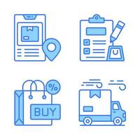 shopping et e-commerce, illustration vectorielle simple. vecteur