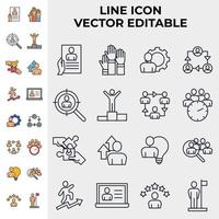 les gens d'affaires définissent le modèle de symbole d'icône pour l'illustration vectorielle du logo de la collection de conception graphique et web
