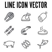 la viande, la volaille, le poisson et les œufs définissent un modèle de symbole d'icône pour l'illustration vectorielle du logo de la collection de conception graphique et web vecteur