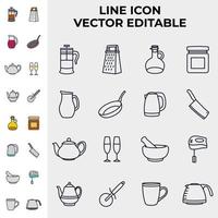 modèle de symbole d'icône de jeu de cuisine de cuisine pour illustration vectorielle de logo de collection de conception graphique et web vecteur