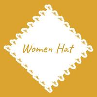 bordure avec chapeau de femme pour bannière, affiche et carte de voeux vecteur