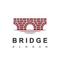 logo de pont de briques, modèle de conception de bâtiment classique vecteur