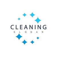 modèle de conception de logo de nettoyage, adapté au service de nettoyage, à la blanchisserie et à la société de lavage de voiture vecteur