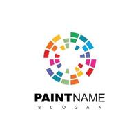 modèle de conception de logo de peinture couleur isoler sur fond blanc vecteur