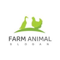 logo de la volaille, icône de la société de la ferme animale vecteur