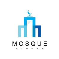 modèle de conception de logo de mosquée, symbole de bâtiment arabe vecteur