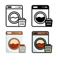 collection de style de jeu d'icônes de machine à laver