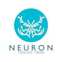 logo de neurone ou création de logo de cellule nerveuse, icône de modèle d'illustration de logo de molécule avec concept vectoriel