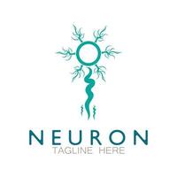 logo de neurone ou création de logo de cellule nerveuse, icône de modèle d'illustration de logo de molécule avec concept vectoriel