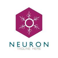 logo de neurone ou création de logo de cellule nerveuse, icône de modèle d'illustration de logo de molécule avec concept vectoriel