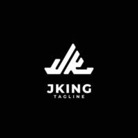 logo monogramme initiales triangle avec lettre jk, j et k vecteur