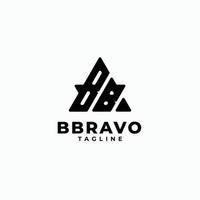 logo lettres triangle initiales monogramme logo bb, b et b vecteur