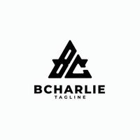 logo lettres triangle initiales monogramme logo bc, b et c vecteur