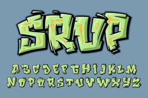 alphabet rue graffiti texte vecteur lettres