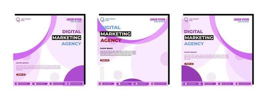 conception moderne du modèle de publications sur les médias sociaux, pour le marketing numérique en ligne. vecteur