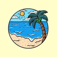 illustration vectorielle de plage été dessin animé vecteur