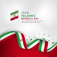joyeux jour de la république islamique d'iran 1er avril illustration de conception vectorielle de célébration. modèle d'affiche, de bannière, de publicité, de carte de voeux ou d'élément de conception d'impression vecteur
