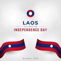 joyeux jour de l'indépendance du laos 22 octobre illustration de conception vectorielle de célébration. modèle d'affiche, de bannière, de publicité, de carte de voeux ou d'élément de conception d'impression vecteur