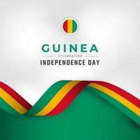 illustration de conception vectorielle de célébration de la fête de l'indépendance de la guinée heureuse. modèle d'affiche, de bannière, de publicité, de carte de voeux ou d'élément de conception d'impression vecteur