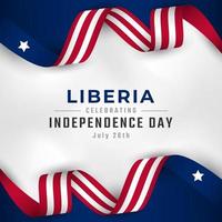 joyeux jour de l'indépendance du libéria 26 juillet illustration de conception vectorielle de célébration. modèle d'affiche, de bannière, de publicité, de carte de voeux ou d'élément de conception d'impression vecteur