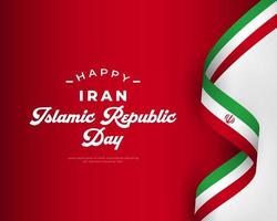 joyeux jour de la république islamique d'iran 1er avril illustration de conception vectorielle de célébration. modèle d'affiche, de bannière, de publicité, de carte de voeux ou d'élément de conception d'impression vecteur