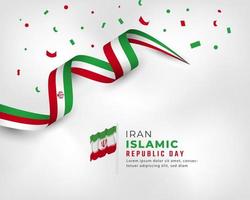 joyeux jour de la république islamique d'iran 1er avril illustration de conception vectorielle de célébration. modèle d'affiche, de bannière, de publicité, de carte de voeux ou d'élément de conception d'impression vecteur