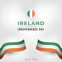 joyeux jour de l'indépendance de l'irlande 24 avril illustration de conception de vecteur de célébration. modèle d'affiche, de bannière, de publicité, de carte de voeux ou d'élément de conception d'impression