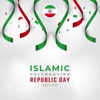 joyeux jour de la république islamique d'iran 1er avril illustration de conception vectorielle de célébration. modèle d'affiche, de bannière, de publicité, de carte de voeux ou d'élément de conception d'impression vecteur