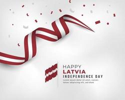 joyeux jour de l'indépendance de la lettonie 18 novembre illustration de conception vectorielle de célébration. modèle d'affiche, de bannière, de publicité, de carte de voeux ou d'élément de conception d'impression vecteur