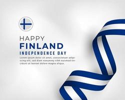 joyeux jour de l'indépendance de la finlande 6 décembre illustration de conception vectorielle de célébration. modèle d'affiche, de bannière, de publicité, de carte de voeux ou d'élément de conception d'impression vecteur