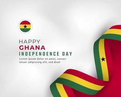 joyeux jour de l'indépendance du ghana 6 mars illustration de conception vectorielle de célébration. modèle d'affiche, de bannière, de publicité, de carte de voeux ou d'élément de conception d'impression vecteur