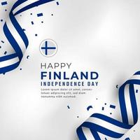 joyeux jour de l'indépendance de la finlande 6 décembre illustration de conception vectorielle de célébration. modèle d'affiche, de bannière, de publicité, de carte de voeux ou d'élément de conception d'impression vecteur