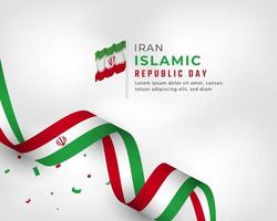 joyeux jour de la république islamique d'iran 1er avril illustration de conception vectorielle de célébration. modèle d'affiche, de bannière, de publicité, de carte de voeux ou d'élément de conception d'impression vecteur