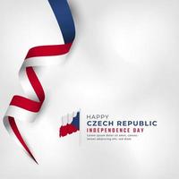 joyeux jour de l'indépendance de la république tchèque 28 octobre illustration de conception vectorielle de célébration. modèle d'affiche, de bannière, de publicité, de carte de voeux ou d'élément de conception d'impression vecteur