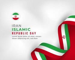 joyeux jour de la république islamique d'iran 1er avril illustration de conception vectorielle de célébration. modèle d'affiche, de bannière, de publicité, de carte de voeux ou d'élément de conception d'impression vecteur