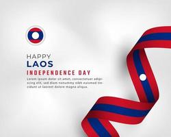 joyeux jour de l'indépendance du laos 22 octobre illustration de conception vectorielle de célébration. modèle d'affiche, de bannière, de publicité, de carte de voeux ou d'élément de conception d'impression vecteur