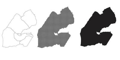 Carte de Djibouti isolée sur fond blanc. vecteur