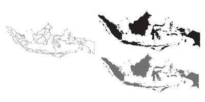 carte de l'indonésie isolée sur fond blanc. vecteur